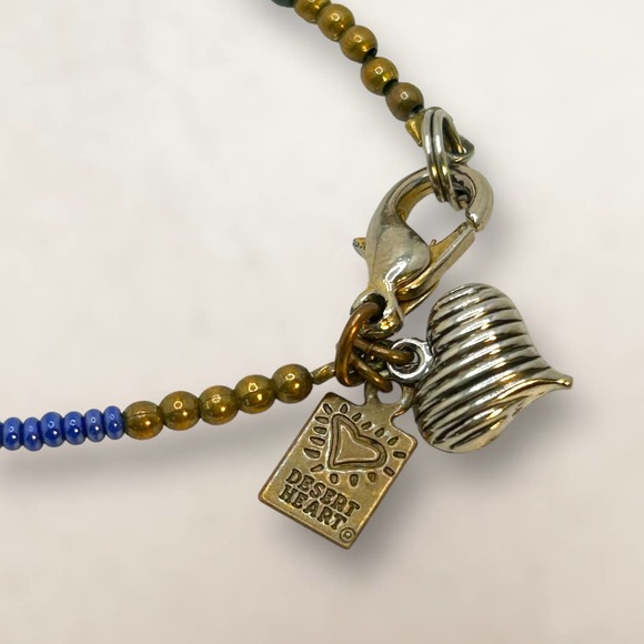 Desert Heart Multi Stone Beaded Handmade Bracelet Agate Turquoise Glass Jasper - Picture 5 of 7